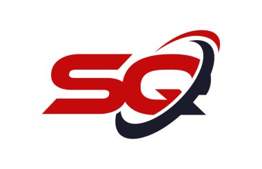 SQ Logo Swoosh elips kırmızı mektup vektör kavramı