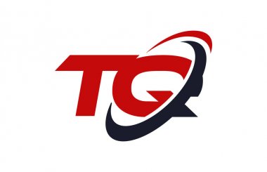 TQ Logo Swoosh elips kırmızı mektup vektör kavramı