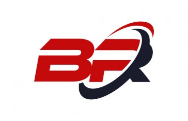 Br Logo Swoosh elips kırmızı mektup vektör kavramı