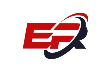 Er Logo Swoosh elips kırmızı mektup vektör kavramı