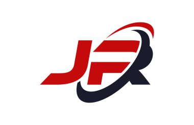 Jr Logo Swoosh elips kırmızı mektup vektör kavramı