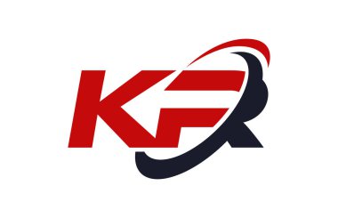 Kr Logo Swoosh elips kırmızı mektup vektör kavramı
