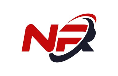 Nr Logo Swoosh elips kırmızı mektup vektör kavramı