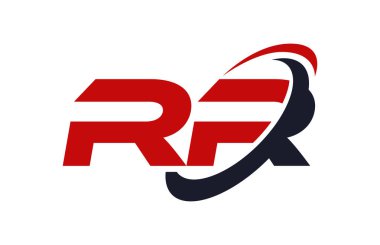 RR Logo Swoosh elips kırmızı mektup vektör kavramı