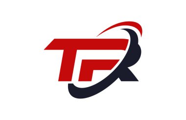 Tr logosu Swoosh elips kırmızı mektup vektör kavramı