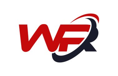 WR Logo Swoosh elips kırmızı mektup vektör kavramı