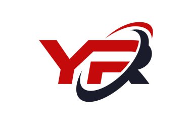 Yr Logo Swoosh elips kırmızı mektup vektör kavramı