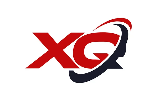 Logo Swoosh Elipse Red Letra Vector Concepto — Vector de stock