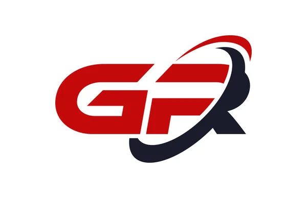 Logo Swoosh Elipse Letra Roja Concepto Vectorial — Vector de stock
