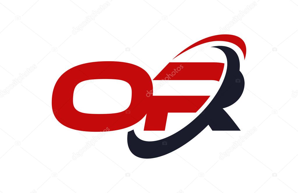OR Logo Swoosh Ellipse Red Letter Vector Concept