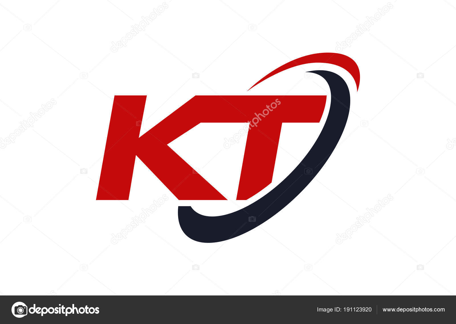 Logo Swoosh Ellipse Red Letter Vector Concept Stock Vector by ...