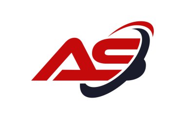 Elips kırmızı mektup vektör kavramı logo olarak Swoosh