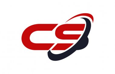 CS Logo Swoosh elips kırmızı mektup vektör kavramı