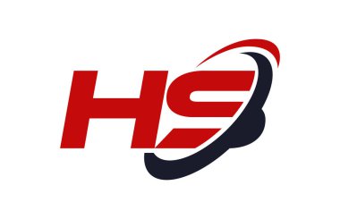 HS Logo Swoosh elips kırmızı mektup vektör kavramı