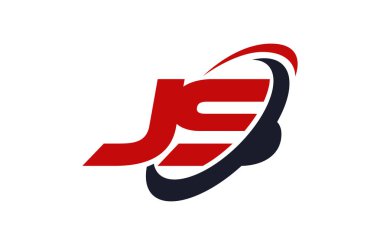 JS Logo Swoosh elips kırmızı mektup vektör kavramı