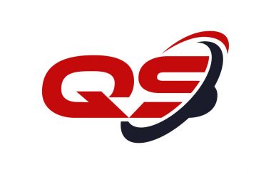 QS Logo Swoosh elips kırmızı mektup vektör kavramı