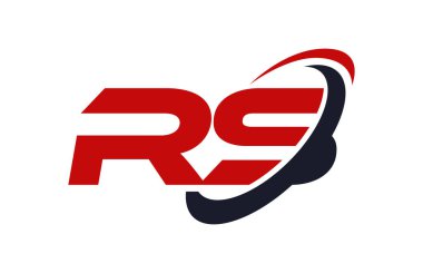 RS Logo Swoosh elips kırmızı mektup vektör kavramı
