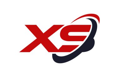 XS Logo Swoosh elips kırmızı mektup vektör kavramı