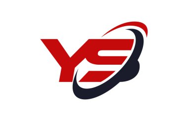 YS Logo Swoosh elips kırmızı mektup vektör kavramı