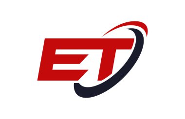 Et Logo Swoosh elips kırmızı mektup vektör kavramı