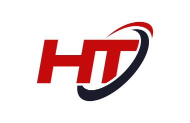 HT Logo Swoosh elips kırmızı mektup vektör kavramı