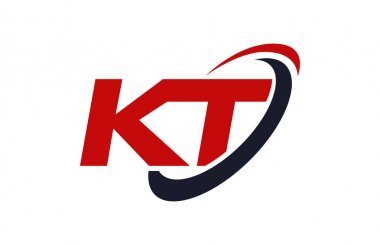 KT Logo Swoosh elips kırmızı mektup vektör kavramı