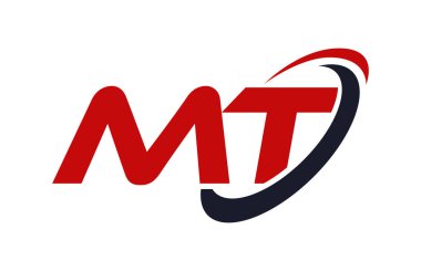 MT Logo Swoosh elips kırmızı mektup vektör kavramı