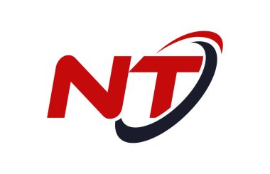 NT Logo Swoosh elips kırmızı mektup vektör kavramı