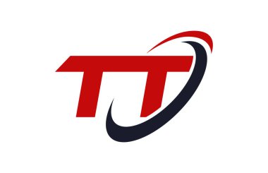 TT Logo Swoosh elips kırmızı mektup vektör kavramı