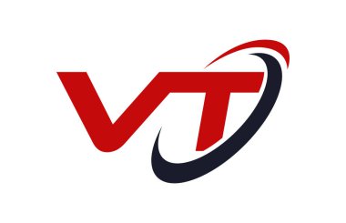 VT Logo Swoosh elips kırmızı mektup vektör kavramı
