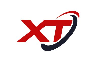 XT Logo Swoosh elips kırmızı mektup vektör kavramı
