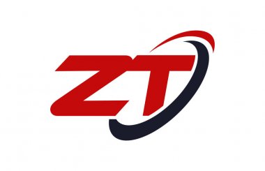 ZT Logo Swoosh elips kırmızı mektup vektör kavramı
