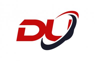 Du Logo Swoosh elips kırmızı mektup vektör kavramı