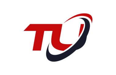 Tu Logo Swoosh elips kırmızı mektup vektör kavramı