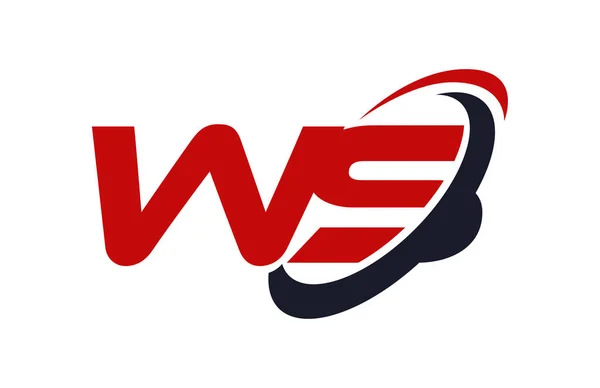 Logo Swoosh Elipsa Červené Písmeno Vektor Koncept — Stockový vektor