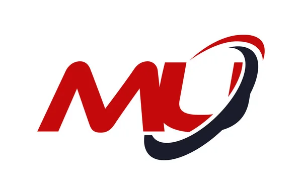 Логотип Swoosh Ellipse Red Letter Vector Concept — стоковый вектор