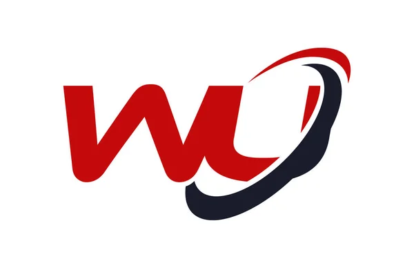 Logo Swoosh Elipsa Červené Písmeno Vektor Koncept — Stockový vektor