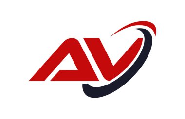 Av Logo Swoosh elips kırmızı mektup vektör kavramı