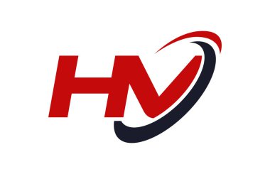 HV Logo Swoosh elips kırmızı mektup vektör kavramı