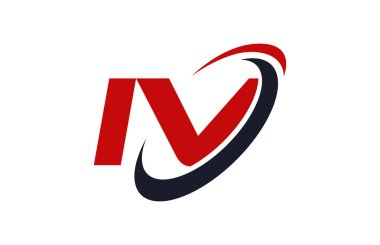 IV Logo Swoosh elips kırmızı mektup vektör kavramı
