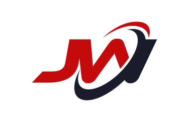JW Logo Swoosh elips kırmızı mektup vektör kavramı