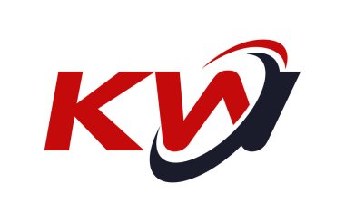 KW Logo Swoosh elips kırmızı mektup vektör kavramı