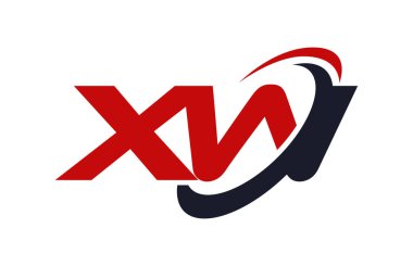XW Logo Swoosh elips kırmızı mektup vektör kavramı
