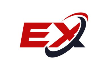 Elips kırmızı mektup vektör kavramı logo Swoosh