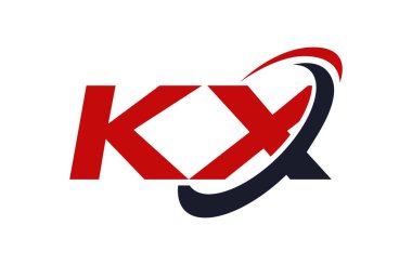 Kx Logo Swoosh elips kırmızı mektup vektör kavramı