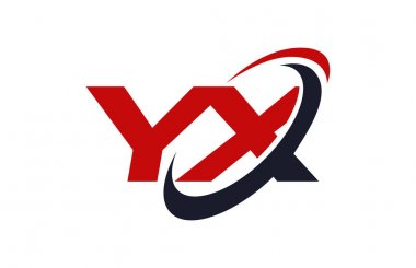 Yx Logo Swoosh elips kırmızı mektup vektör kavramı