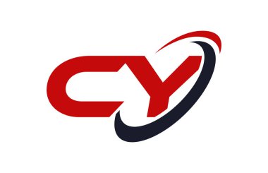 Cy Logo Swoosh elips kırmızı mektup vektör kavramı