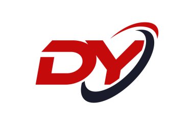 Dy Logo Swoosh elips kırmızı mektup vektör kavramı