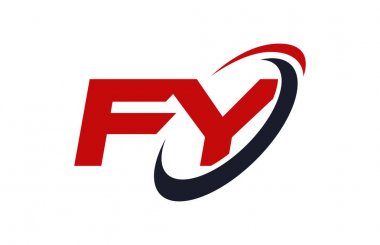 FY Logo Swoosh elips kırmızı mektup vektör kavramı