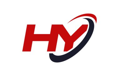 Hy Logo Swoosh elips kırmızı mektup vektör kavramı